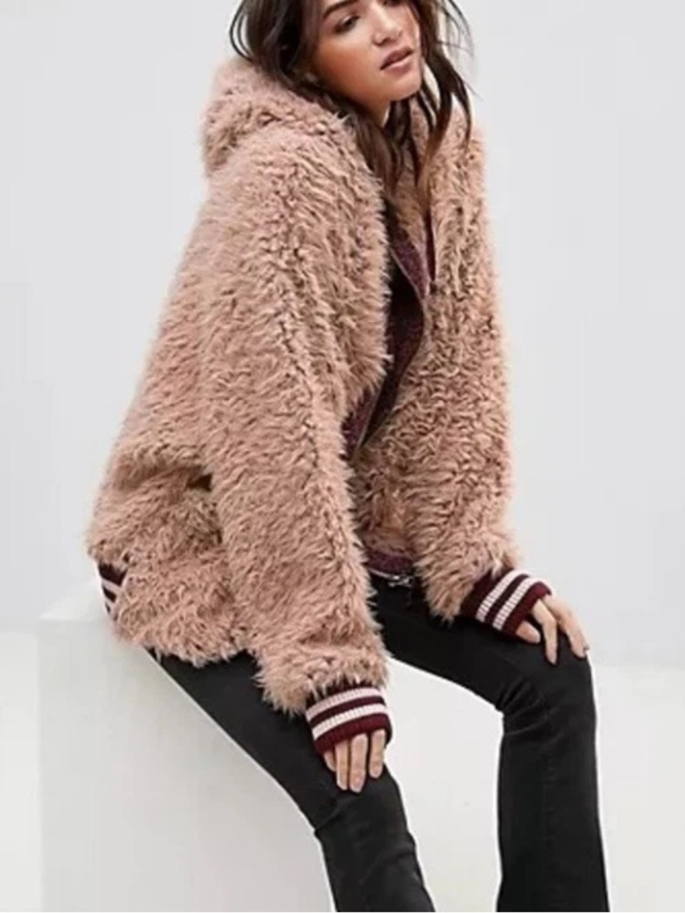 Free People Shaggy Zip Sweater